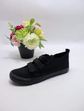 Trampki damskie na płaskim (36-41) WY19759 BLACK