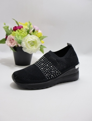 Buty sportowe damskie na koturnie (36-41) 0589 BLACK