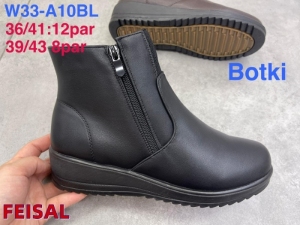 Botki damskie ocieplane na koturnie (36-41) W33-A10 BLACK