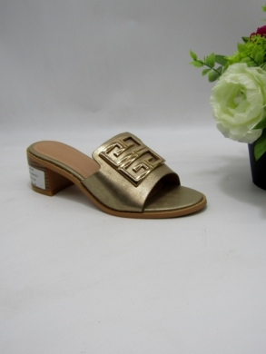 Klapki damskie na obcasie (36-41) 89222A BROWN