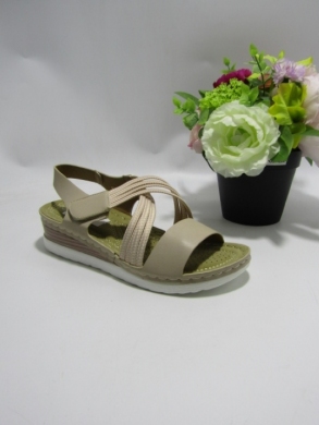 Sandały damskie na koturnie (36-41) N24-1059 BEIGE