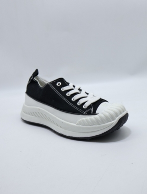Trampki damskie na płaskim (36-41) 11101-1 BL/WHITE