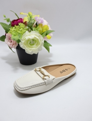 Klapki damskie na płaskim (36-41) 9719 WHITE
