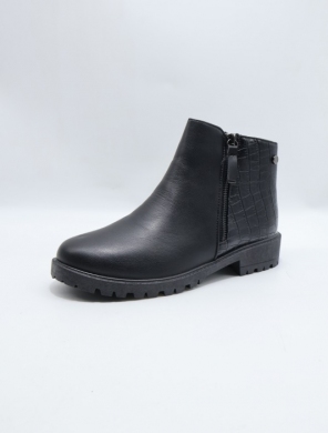 Botki damskie ocieplane na płaskim (36-41) 24011 BL/PU