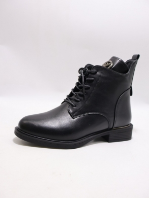Botki damskie ocieplane na płaskim (36-41) 2874-1 BLACK