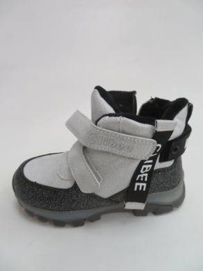 Botki dziewczęce ocieplane (22-27) H265 BLACK/SILVER