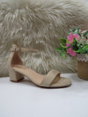 Sandały damskie na obcasie (36-41) 8338-51 BEIGE