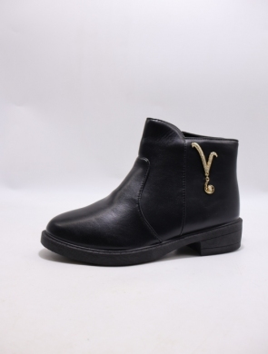 Botki damskie ocieplane na płaskim (36-41) 8216-1 BLACK