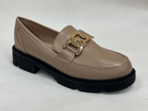 Mokasyny damskie na koturnie (36-41) W-197 KHAKI