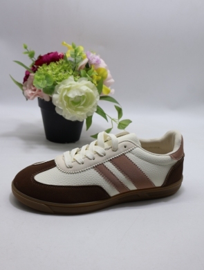 Buty sportowe damskie na płaskim (36-41) DD353 KAFE/PINK