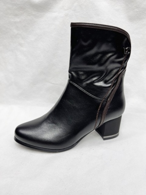 Botki damskie ocieplane na obcasie (36-41) 0608 BLACK