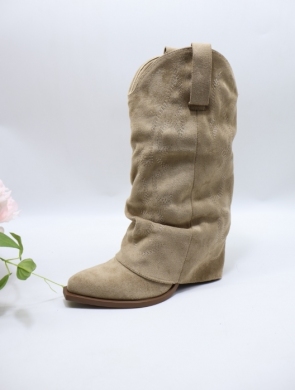 Kozaki damskie na obcasie (36-41) 2501A KHAKI