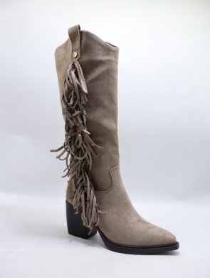Kozaki damskie na obcasie (36-41) 68346 TAUPE