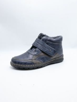 Botki damskie ocieplane na płaskim (37-42) 9666-11 BLUE/GREY