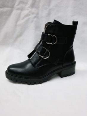 Botki damskie ocieplane na płaskim (36-41) 888-31 BLACK