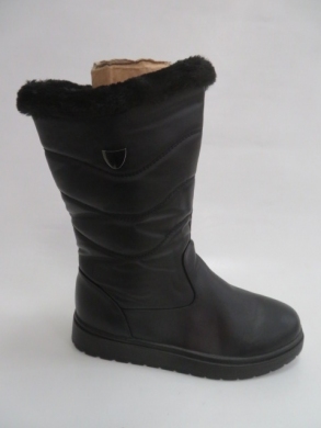 Kozaki damskie ocieplane na płaskim (36-41) J23-C BLACK