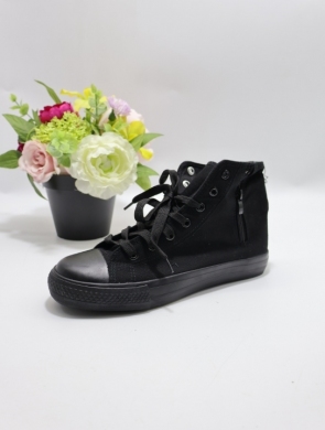 Trampki damskie na płaskim (36-41) B348 BLACK