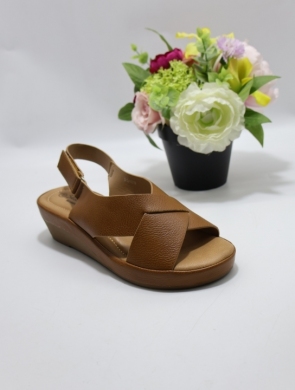 Sandały damskie na koturnie (36-41) 4019 BROWN