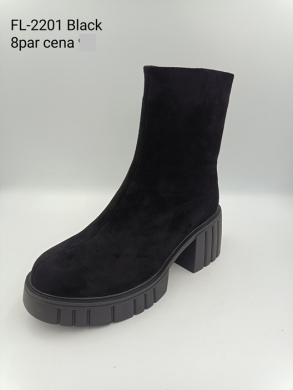 Botki damskie ocieplane na obcasie (36-41) FL-2201 BLACK