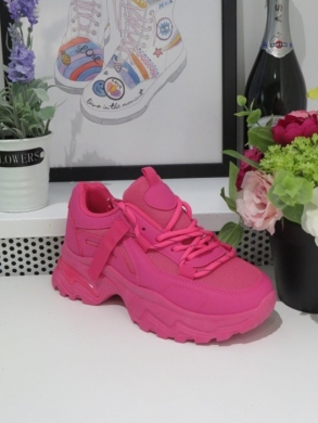 Buty sportowe damskie na płaskim (36-41) WX106 FUCHSIA