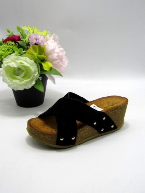 Klapki damskie na koturnie (36-41) H-66 BLACK