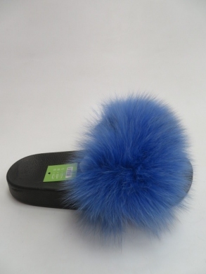 Klapki damskie z futerkiem (36-41) W2018 BLUE