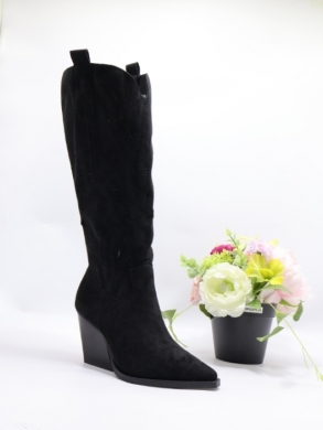 Kozaki damskie na obcasie (36-41) 1126-16 BLACK