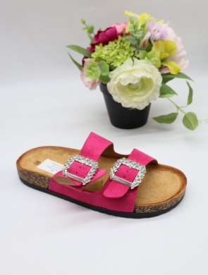 Klapki damskie na płaskim (36-41) SU047 FUSHIA