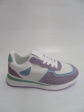 Buty sportowe damskie na płaskim (36-41) 6077 WH/PURPLE