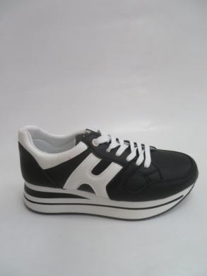 Buty sportowe damskie na płaskim (36-41) 1733 BLACK/WHITE
