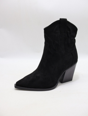 Botki damskie na obcasie (36-41) 7667A BLACK