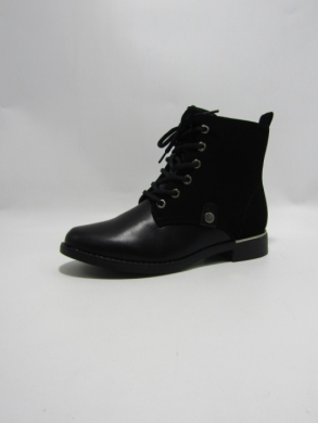 Botki damskie ocieplane na płaskim (36-41) SA3131-1 BLACK