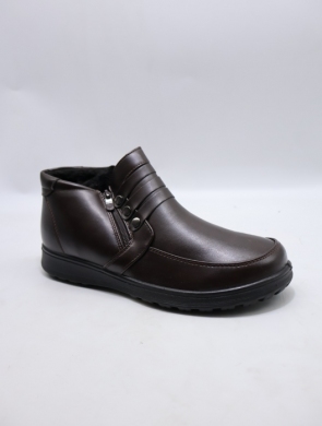 Botki damskie ocieplane na płaskim (36-42) 37601-3 BROWN