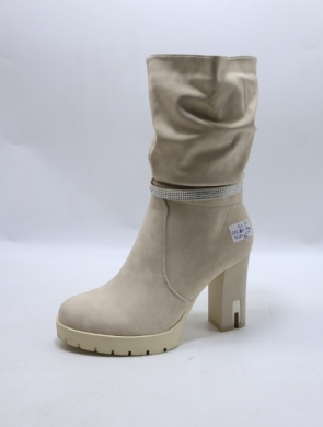 Botki damskie ocieplane na obcasie (36-41) DES625 BEIGE