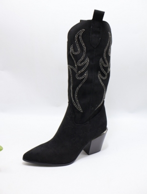 Kozaki damskie na obcasie (36-41) A9573 BLACK