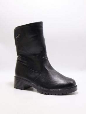 Botki damskie ocieplane na obcasie (36-41) 2325 BLACK