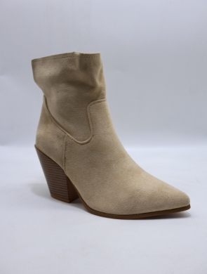 Botki damskie ocieplane na obcasie (36-41) FR693 BEIGE