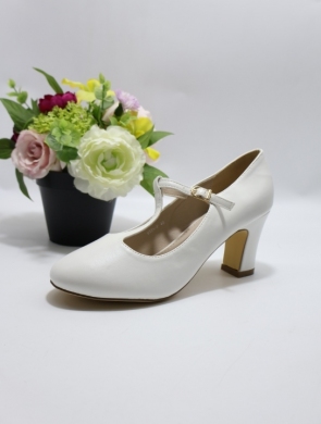 Półbuty damskie na obcasie (36-41) 9875 WHITE