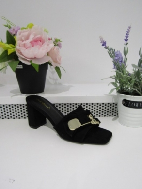 Klapki damskie na obcasie (36-41) 8734 BLACK