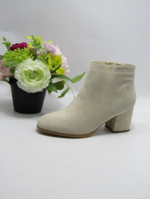 Botki damskie ocieplane na obcasie (36-41) 9591 BEIGE