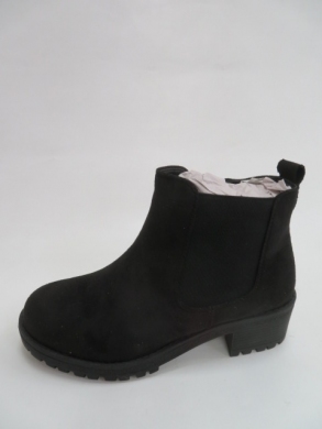 Botki damskie jesienne na płaskim (36-41) B05 BLACK/SUDE