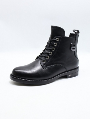 Botki damskie ocieplane na płaskim (36-41) YCC-150 BLACK