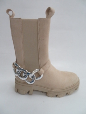 Kozaki damskie jesienne na płaskim (36-41) 9002 BEIGE