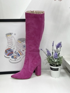 Kozaki damskie na obcasie (36-41) LA262 PINK