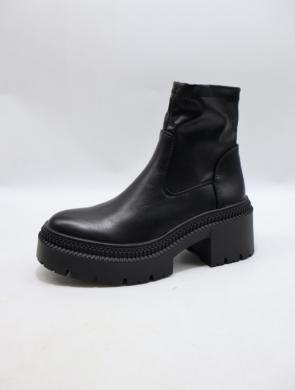 Botki damskie na obcasie (36-41) 9670A BLACK/PU