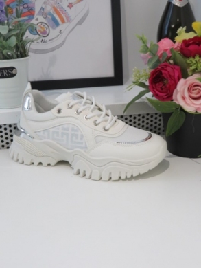 Buty sportowe damskie na płaskim (36-41) IG766 WHITE