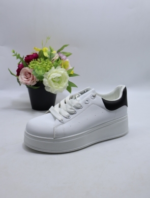Buty sportowe damskie na płaskim (36-41) 1691 WH/BL