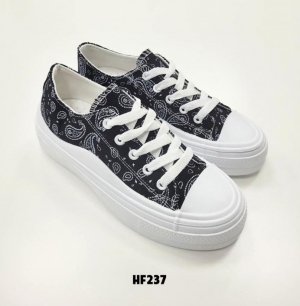 Trampki damskie na płaskim (36-41) HF237 BLACK