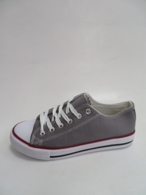 Trampki damskie na płaskim (36-41) 72W-6 GREY/BURGUNDY