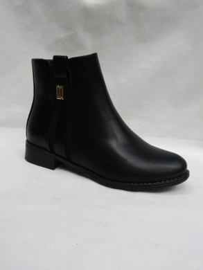 Botki damskie ocieplane na płaskim (36-41) H2178B BLACK